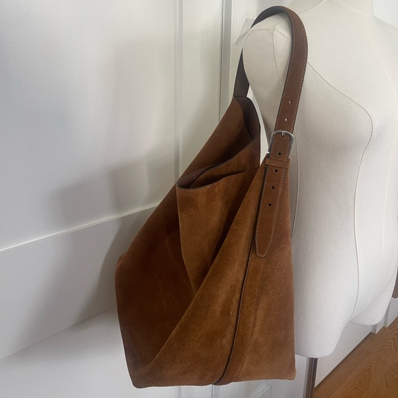Toteme Handbags - Toteme Large Suede Belted Tote Bag